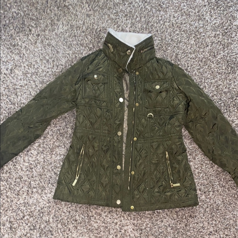 Michael Kors Kids Quilted Jacket in Forest Green